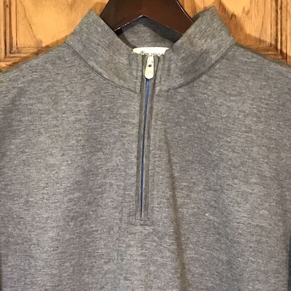 Peter Millar Quarter Zip Pullover Mens XL Gray Modal Blend L Sleeve Golf Sweater - Picture 4 of 9
